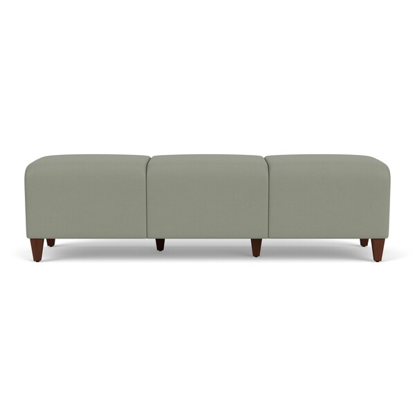 Lesro Siena Lounge Reception 3 Seat Bench, Walnut, OH Eucalyptus Upholstery SN3001 - main